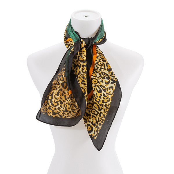 LEOPARD PRINT SILK FASHION SCARF  HOUSE OF SHE