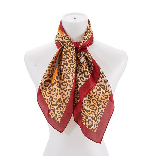 LEOPARD PRINT SILK FASHION SCARF  HOUSE OF SHE