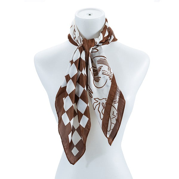 CHECKERED SILK FASHION SCARF  HOUSE OF SHE