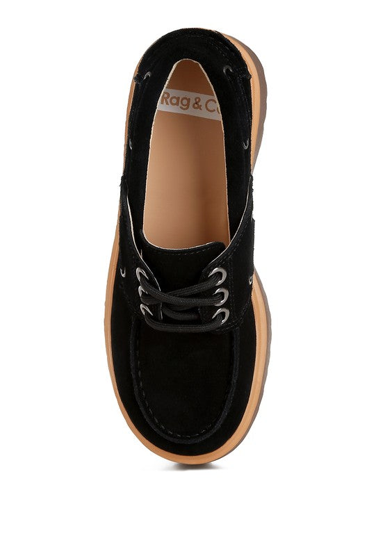 Cuckatoos Chunky Suede Oxford Loafers - HOUSE OF SHE