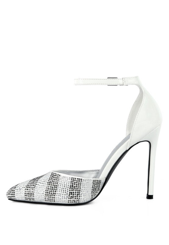 Nobles Patent Diamante Heels