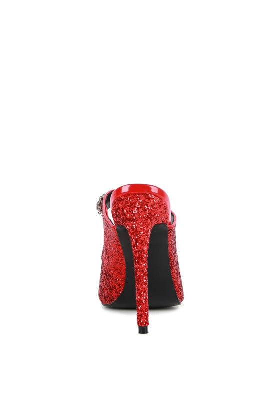 Twinklet Glitter Diamante High Heeled Sandals  HOUSE OF SHE