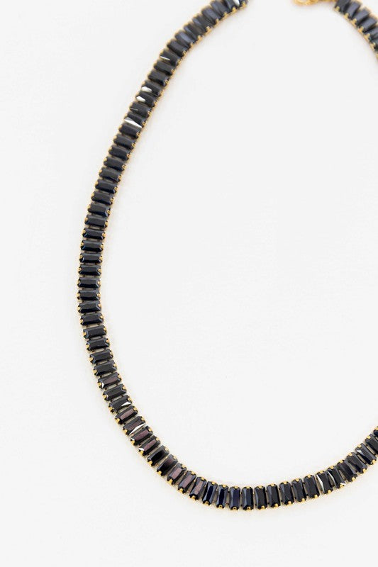 Baguette Stone Tennis Necklace  HOUSE OF SHE