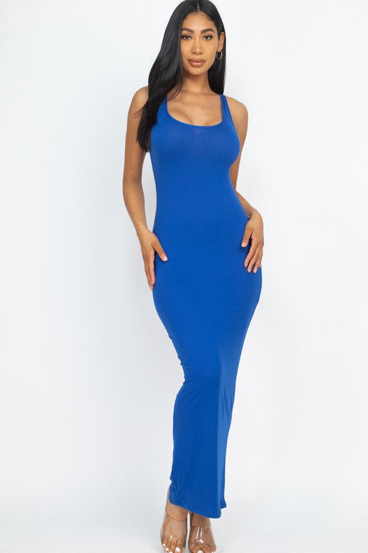 Sleeveless Basic Maxi Dress - HOUSE OF SHE