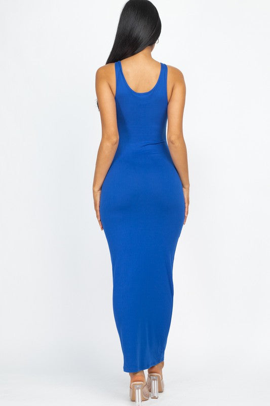 Sleeveless Basic Maxi Dress - HOUSE OF SHE