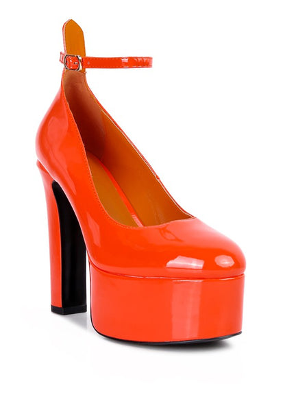 Babe Heaven Patent  Maryjane Platform Heels