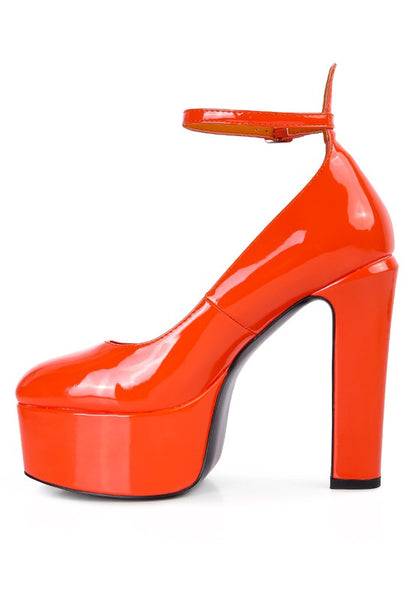 Babe Heaven Patent  Maryjane Platform Heels