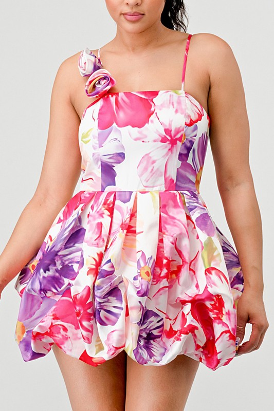 Uma Floral Bubble Mini Dress