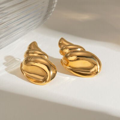 18K Gold - Plated Conch Earrings - HOUSE OF SHE