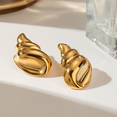 18K Gold - Plated Conch Earrings - HOUSE OF SHE