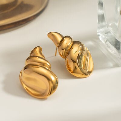 18K Gold - Plated Conch Earrings - HOUSE OF SHE