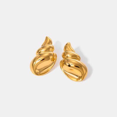 18K Gold - Plated Conch Earrings - HOUSE OF SHE