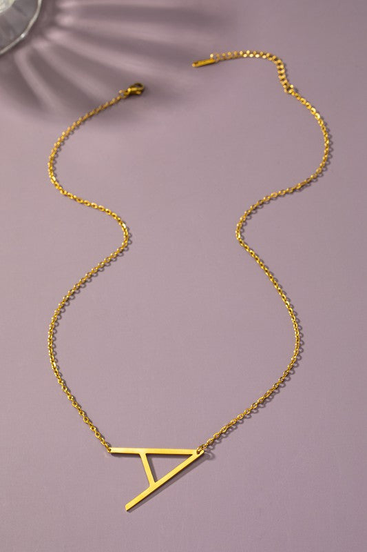 Sina Letter Initial Pendant Necklace  HOUSE OF SHE