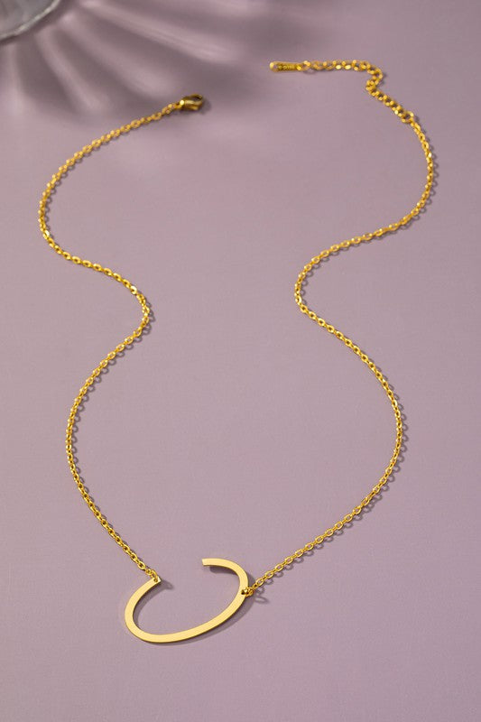 Sina Letter Initial Pendant Necklace  HOUSE OF SHE