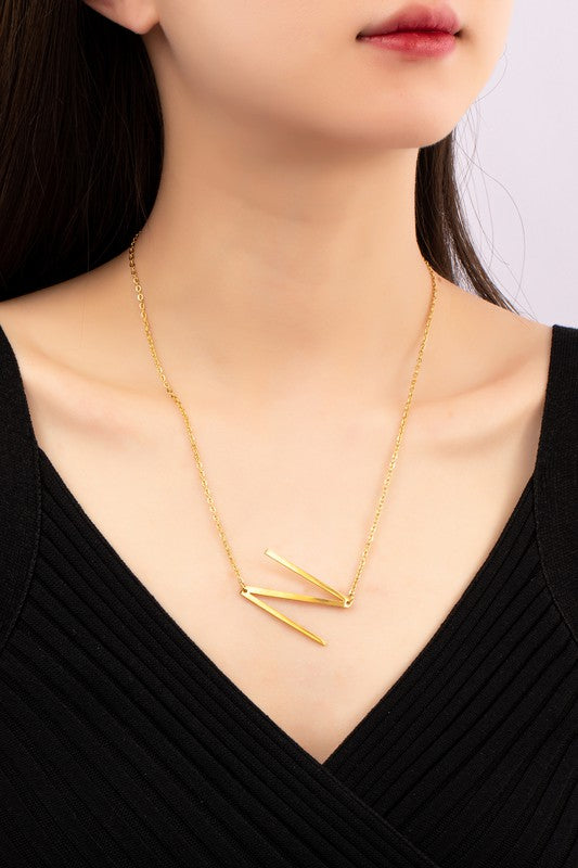 Sina Letter Initial Pendant Necklace  HOUSE OF SHE