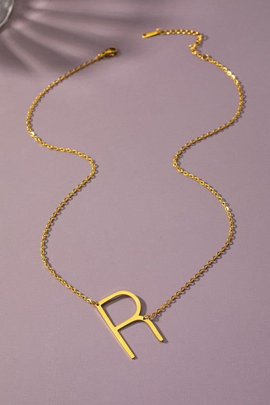 Sina Letter Initial Pendant Necklace  HOUSE OF SHE