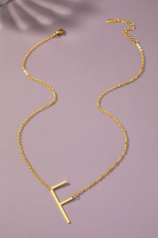 Sina Letter Initial Pendant Necklace  HOUSE OF SHE