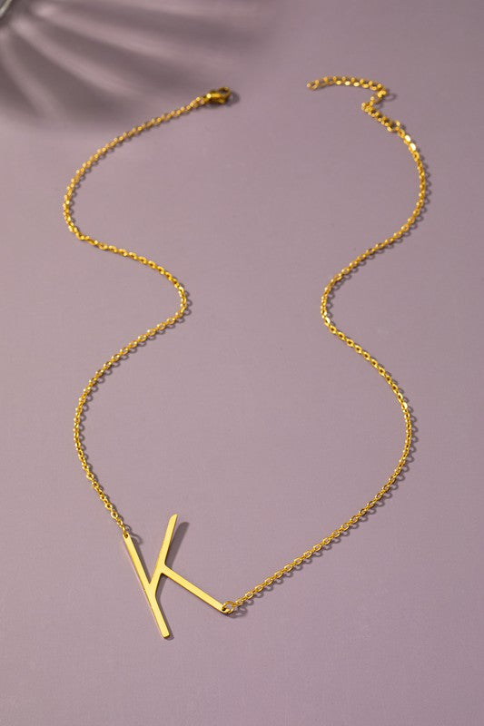 Sina Letter Initial Pendant Necklace  HOUSE OF SHE