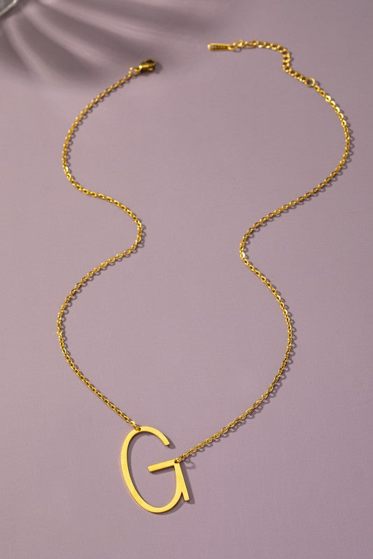 Sina Letter Initial Pendant Necklace  HOUSE OF SHE