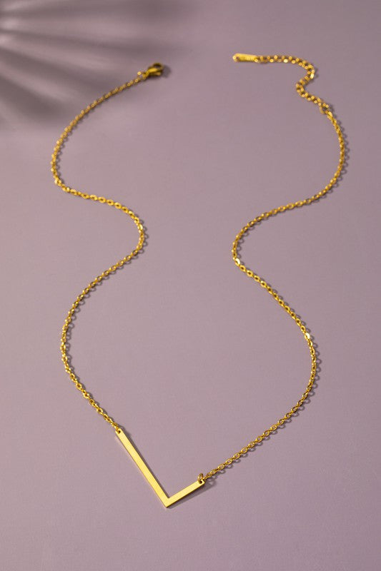 Sina Letter Initial Pendant Necklace  HOUSE OF SHE
