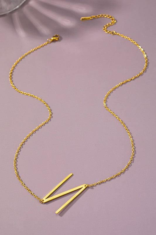 Sina Letter Initial Pendant Necklace  HOUSE OF SHE
