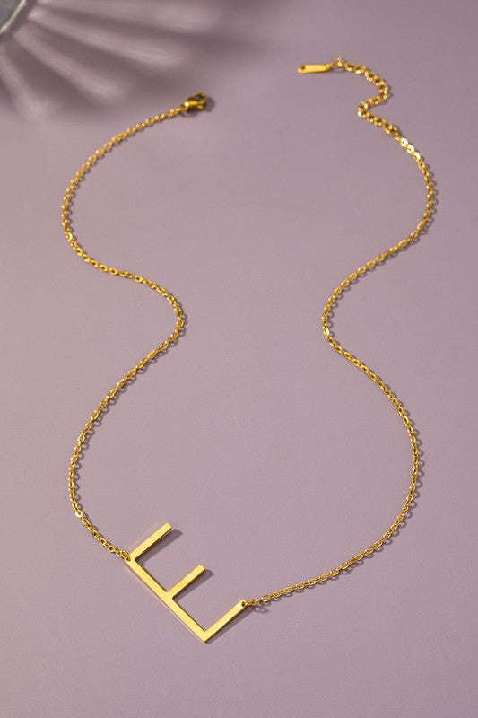Sina Letter Initial Pendant Necklace  HOUSE OF SHE