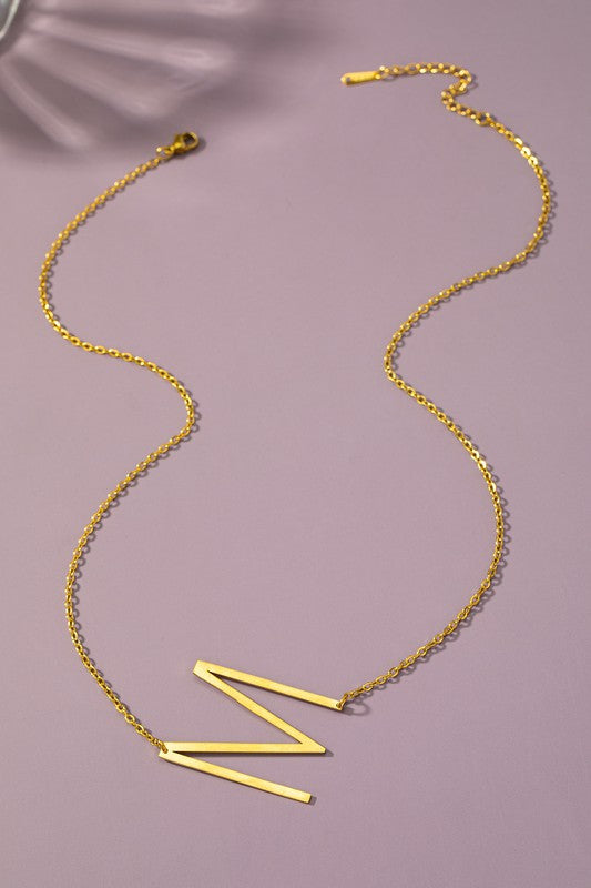 Sina Letter Initial Pendant Necklace  HOUSE OF SHE