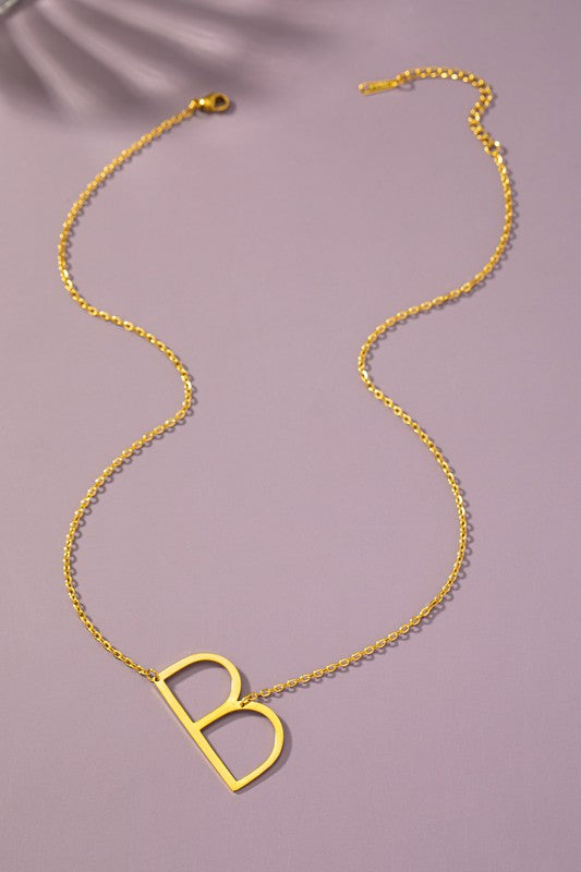 Sina Letter Initial Pendant Necklace  HOUSE OF SHE