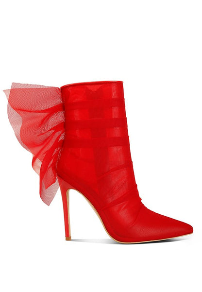 Princess Organza Heeled Ankle Boots