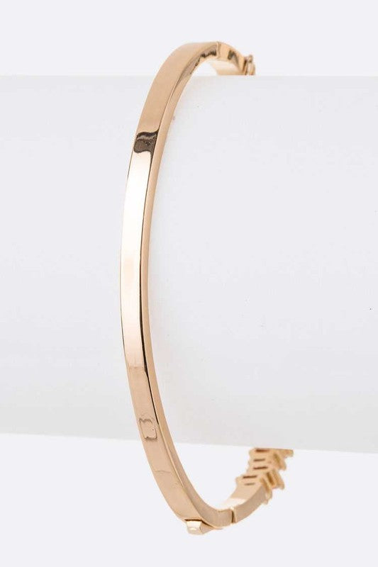 Baguette CZ Stone Iconic Bangle  HOUSE OF SHE