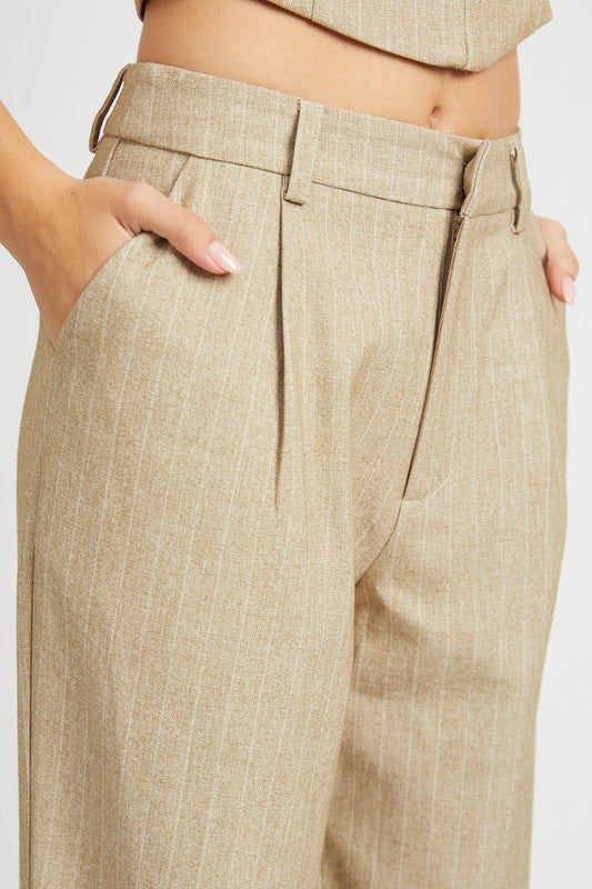 Loose Fit Pinstripe Pants  HOUSE OF SHE