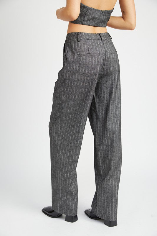 Loose Fit Pinstripe Pants  HOUSE OF SHE