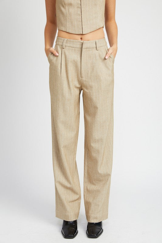 Loose Fit Pinstripe Pants  HOUSE OF SHE