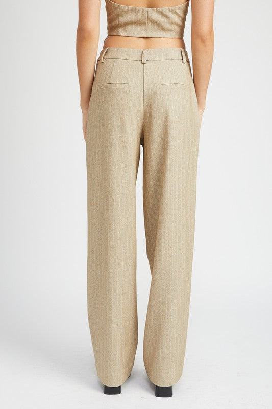 Loose Fit Pinstripe Pants  HOUSE OF SHE