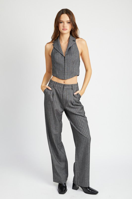 Loose Fit Pinstripe Pants  HOUSE OF SHE