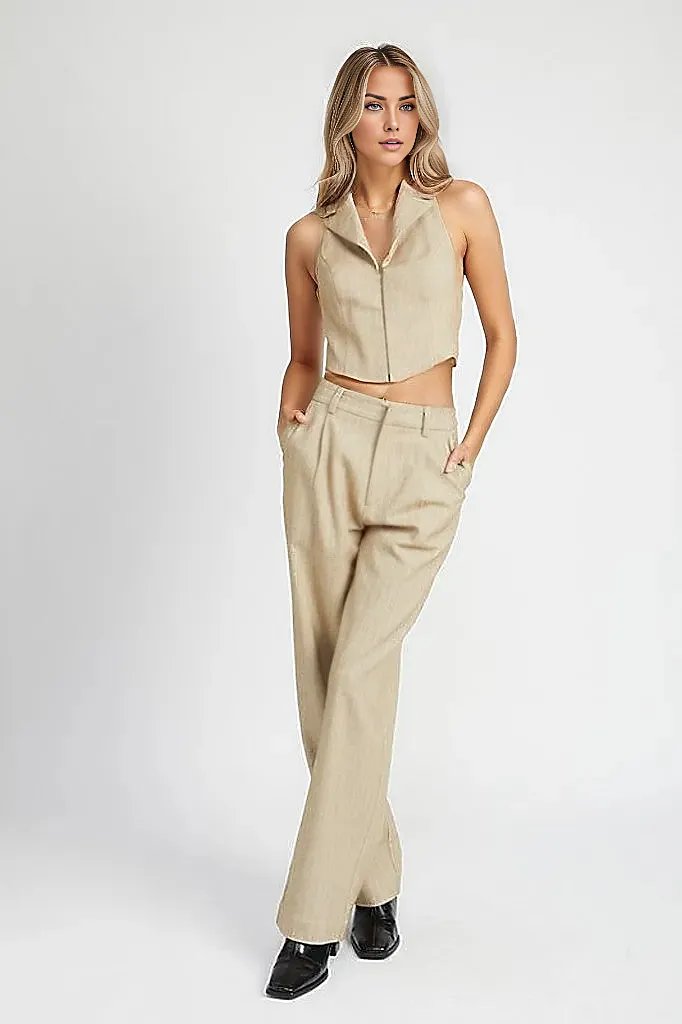 Loose Fit Pinstripe Pants  HOUSE OF SHE