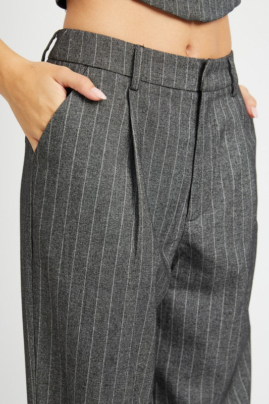 Loose Fit Pinstripe Pants  HOUSE OF SHE
