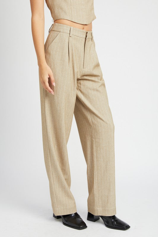 Loose Fit Pinstripe Pants  HOUSE OF SHE
