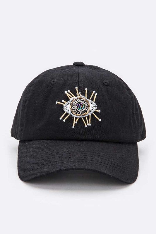 Beaded Eye Fashion Cotton Cap  HOUSE OF SHE