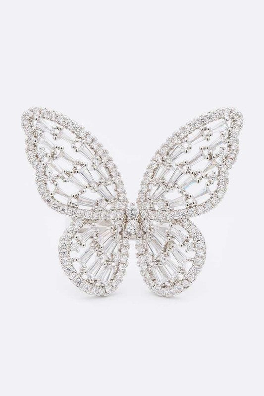 CZ Butterfly Adjustable Fashion Ring  HOUSE OF SHE