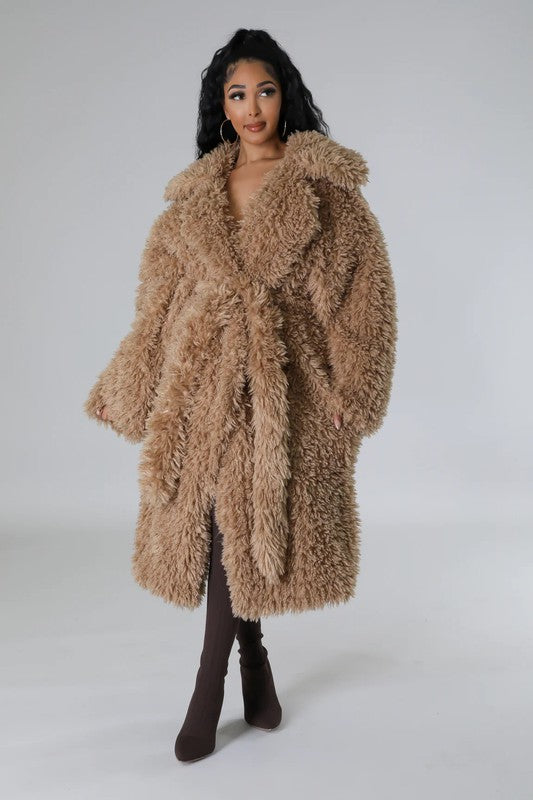 Amy Teddy Faux Fur Coat  HOUSE OF SHE