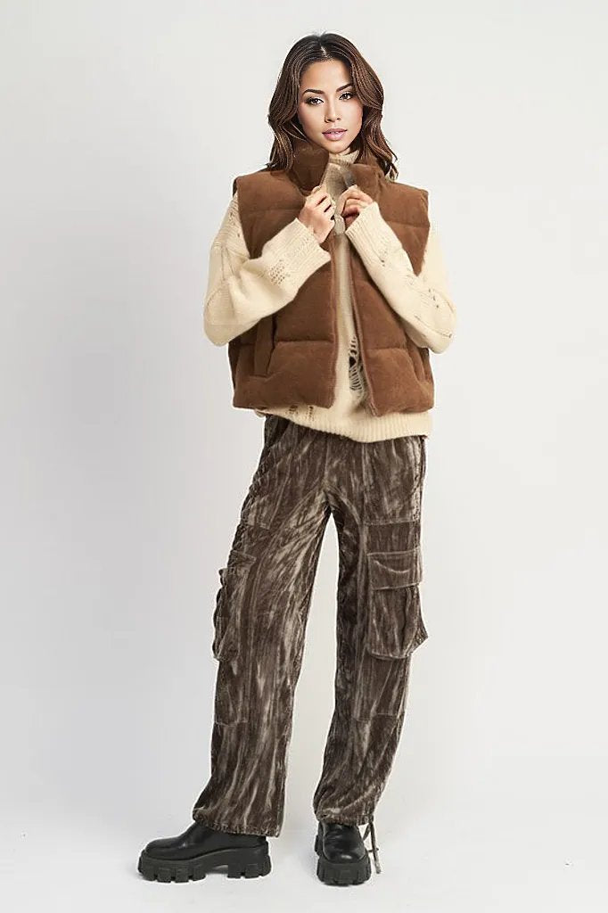 Corduroy Puffer Vest Jacket  HOUSE OF SHE