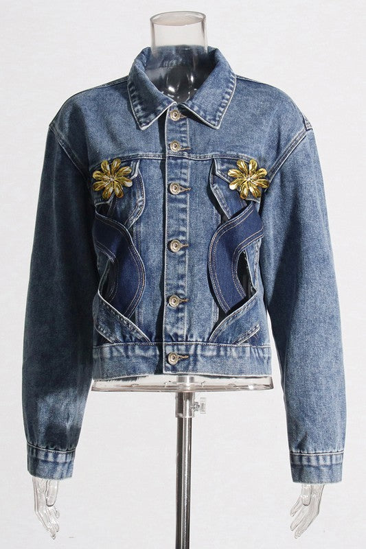 SEXY DENIM FASHION JACKET  HOUSE OF SHE