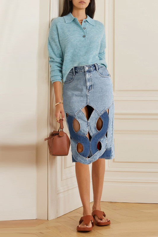 SEXY FASHION STYLE DENIM SKIRT  HOUSE OF SHE