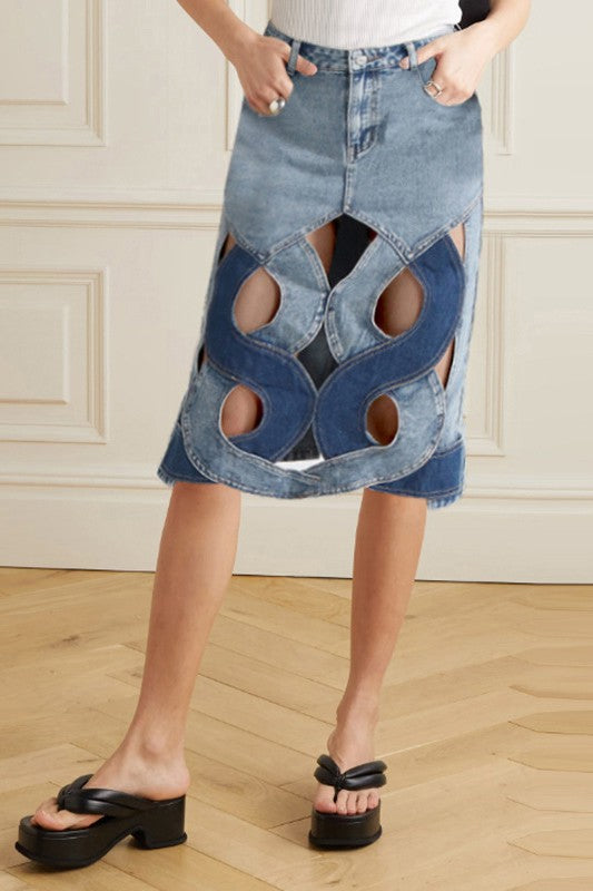 SEXY FASHION STYLE DENIM SKIRT  HOUSE OF SHE