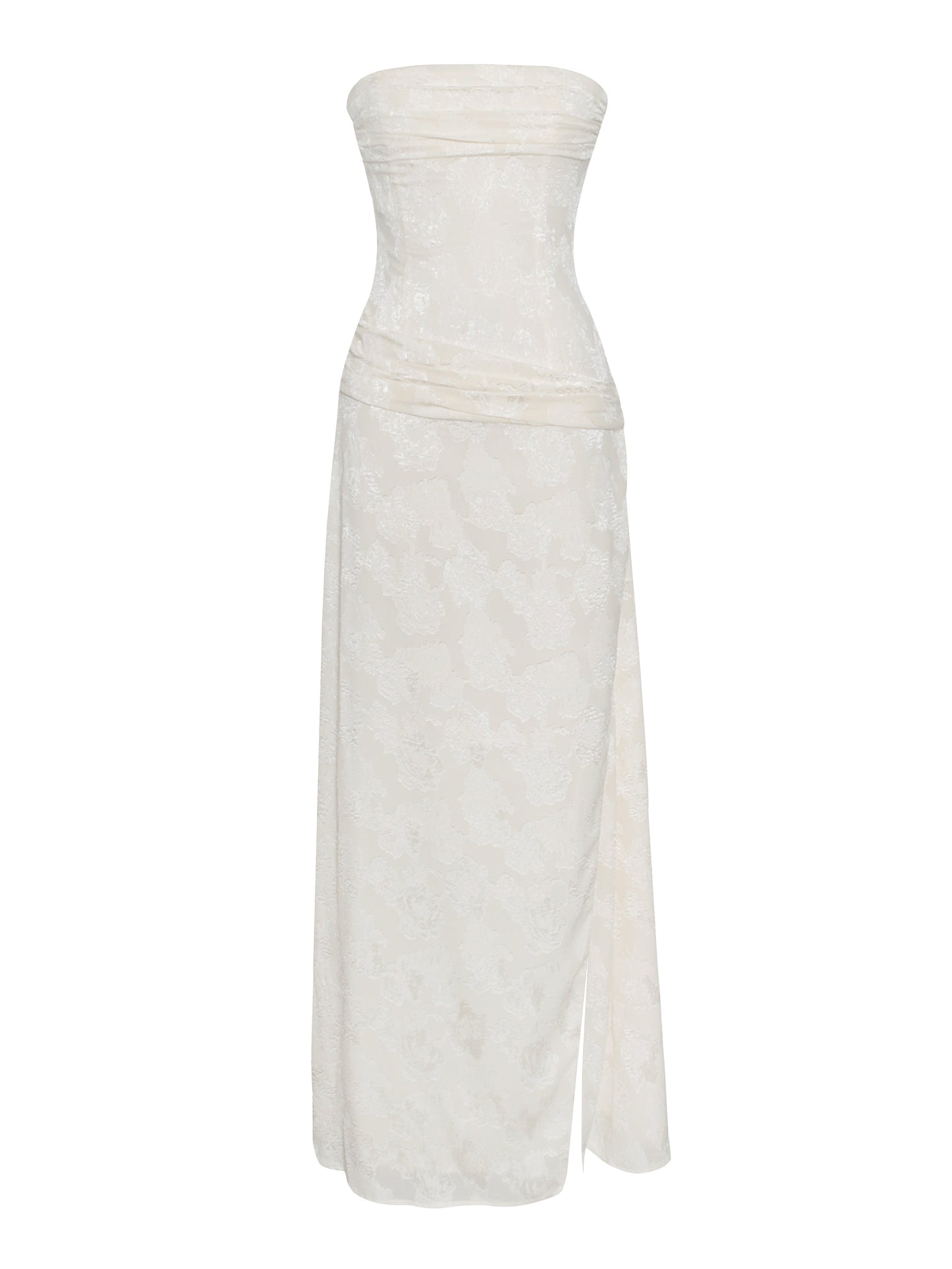 Tia Off White High Slit Maxi Dress