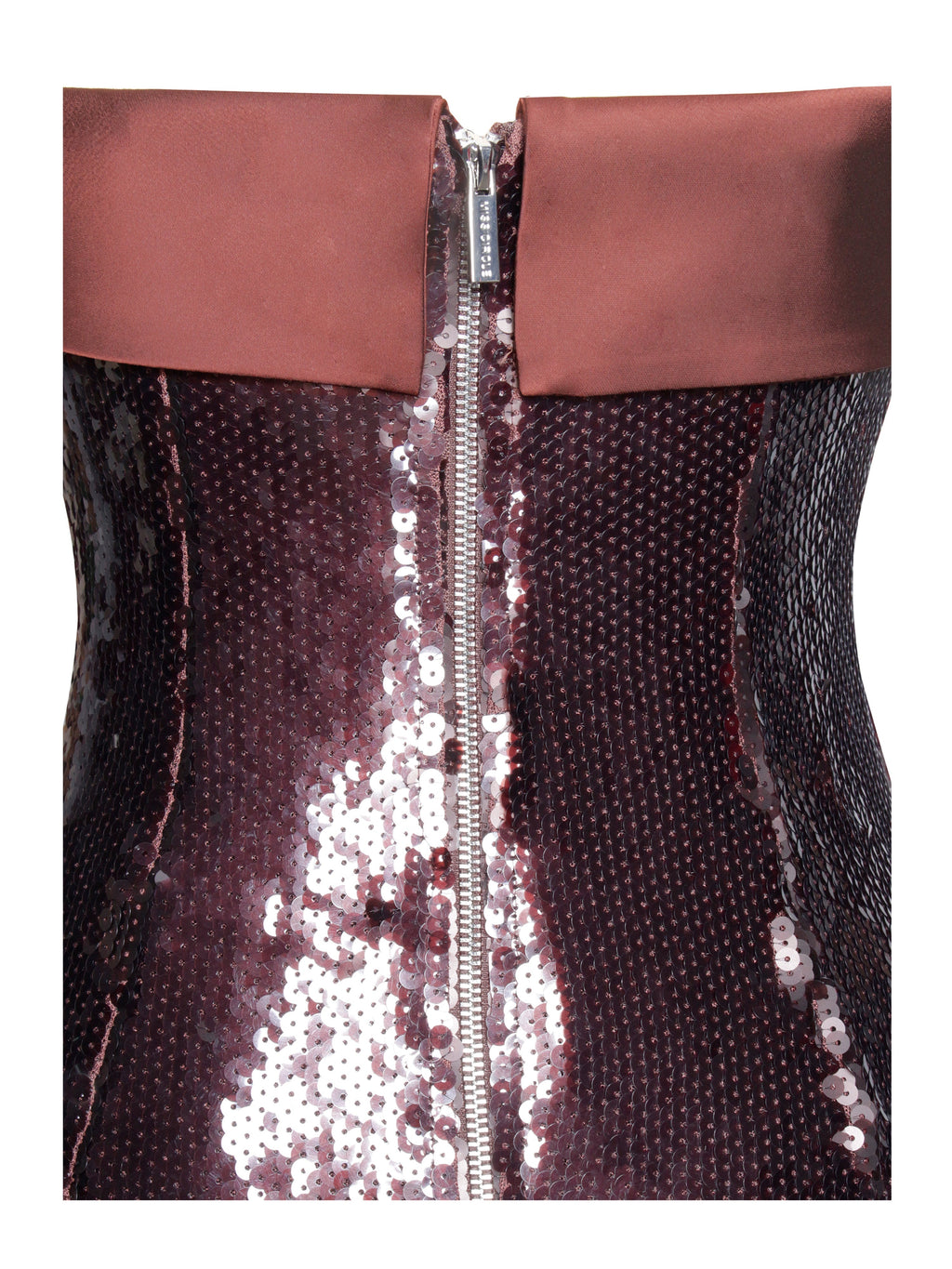 Qadira Burgundy Brown Sequin Maxi Pencil Dress  HOUSE OF SHE