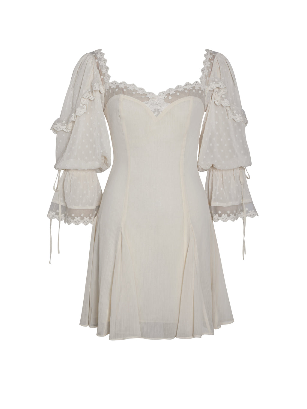 Zakira Lace Trim Half Sleeve Mini Dress - HOUSE OF SHE