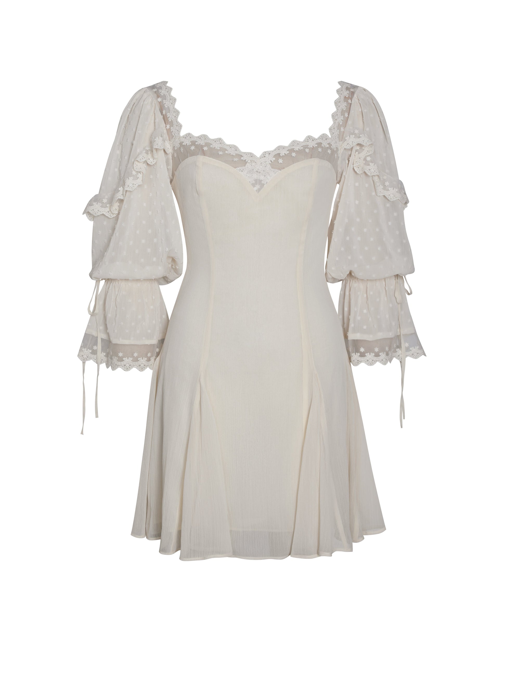 Zakira Lace Trim Half Sleeve Mini Dress - HOUSE OF SHE