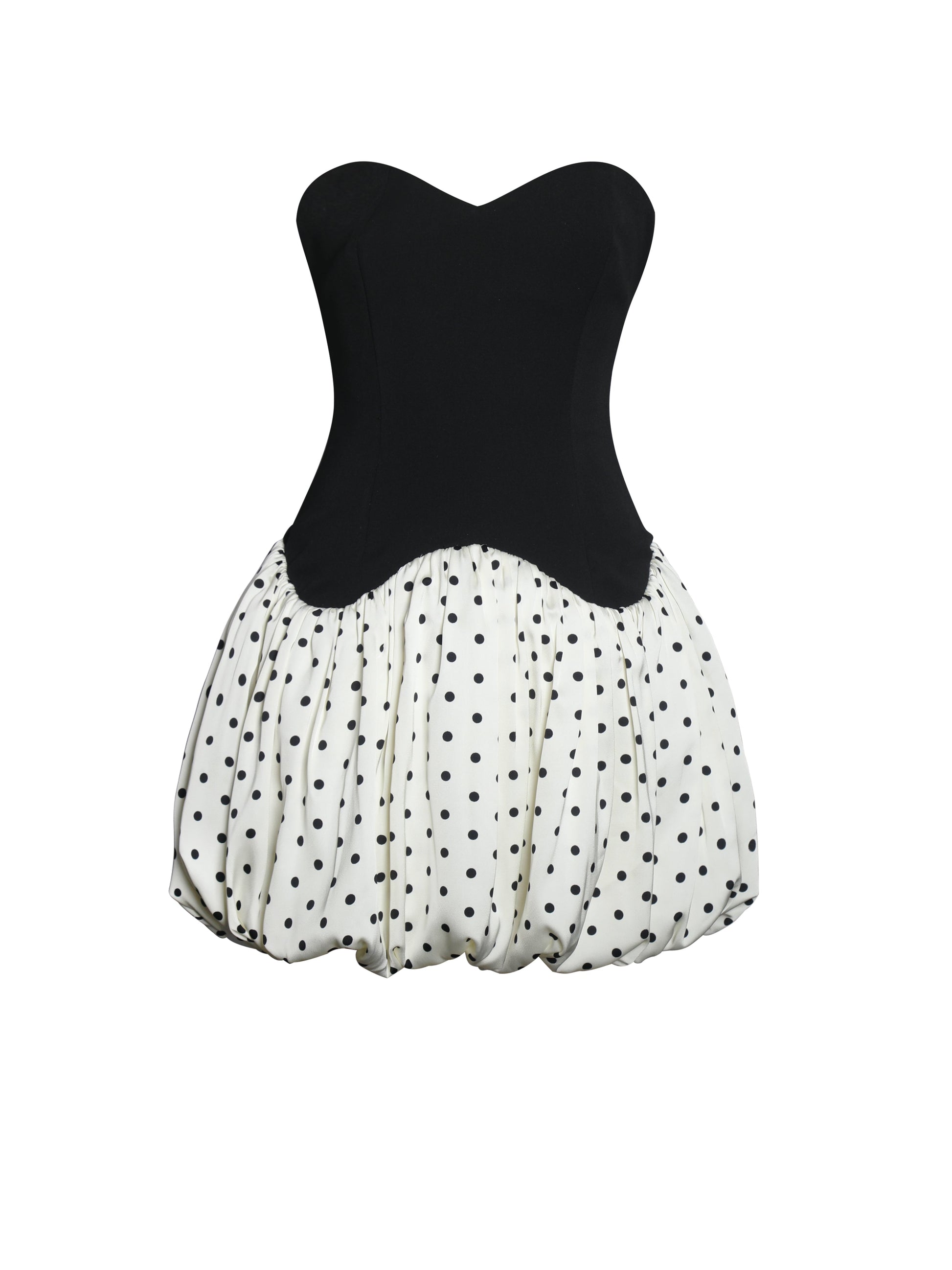 Dahliana Polka Dot Bubble Hem Corset Mini Dress - HOUSE OF SHE